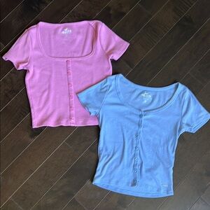 Hollister size XS pink and blue cute shirt Bundle
